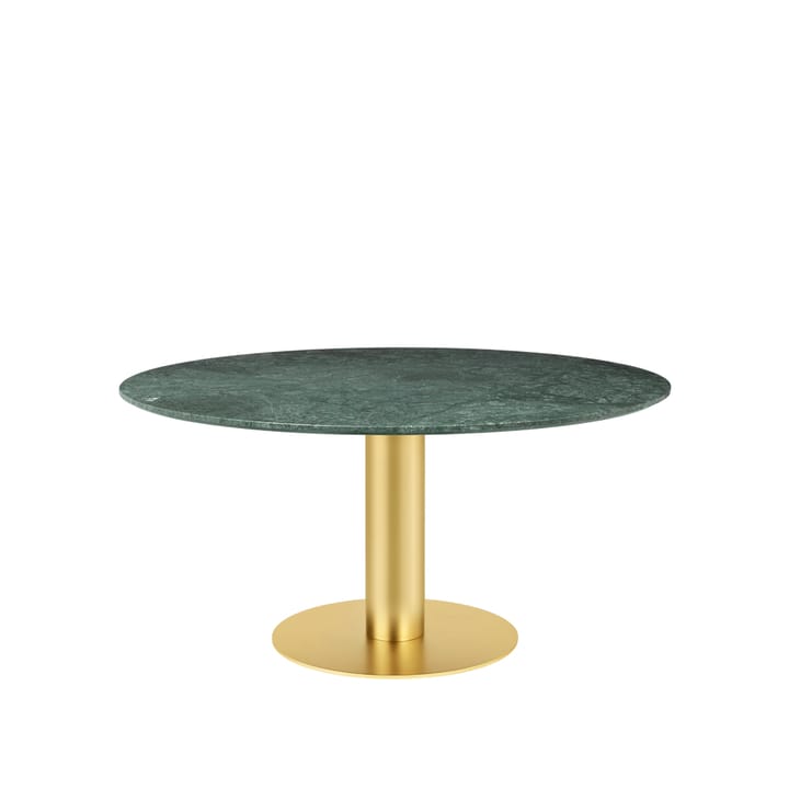 Gubi 2.0 spisebord - marble green, Ø150, messingstel - GUBI