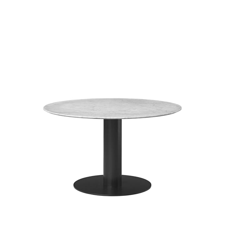 Gubi 2.0 spisebord - marble white, Ø110 cm, sort stel - GUBI