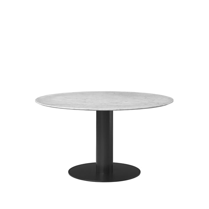 Gubi 2.0 spisebord - marble white, Ø130 cm, sort stel - GUBI
