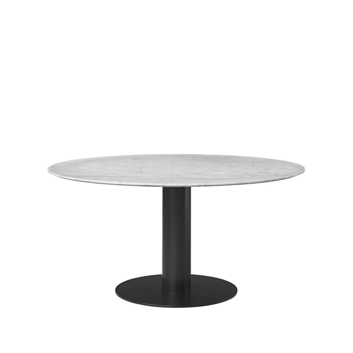 Gubi 2.0 spisebord - marble white, Ø150 cm, sort stel - GUBI