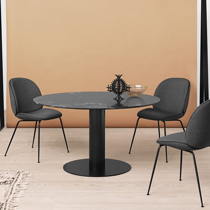 Gubi 2.0 spisebord, marble white, Ø150, messingstel GUBI