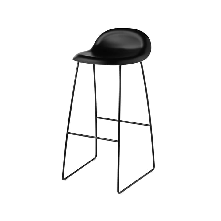Gubi 3D barstol høj - black, sorte stålmeder - GUBI
