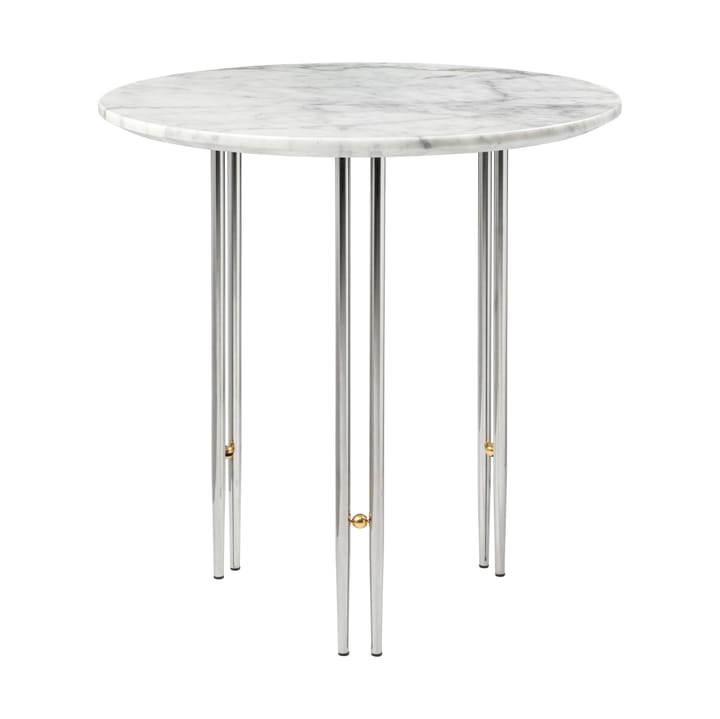 IOI sofabord Ø50 cm - Krom/Messing/Hvid marmor - GUBI