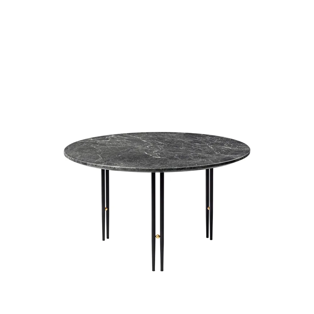 IOI sofabord, grey emperador marble, Ø70, sort stel GUBI