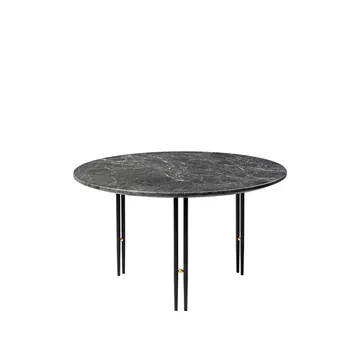 IOI sofabord - grey emperador marble, Ø70, sort stel - GUBI