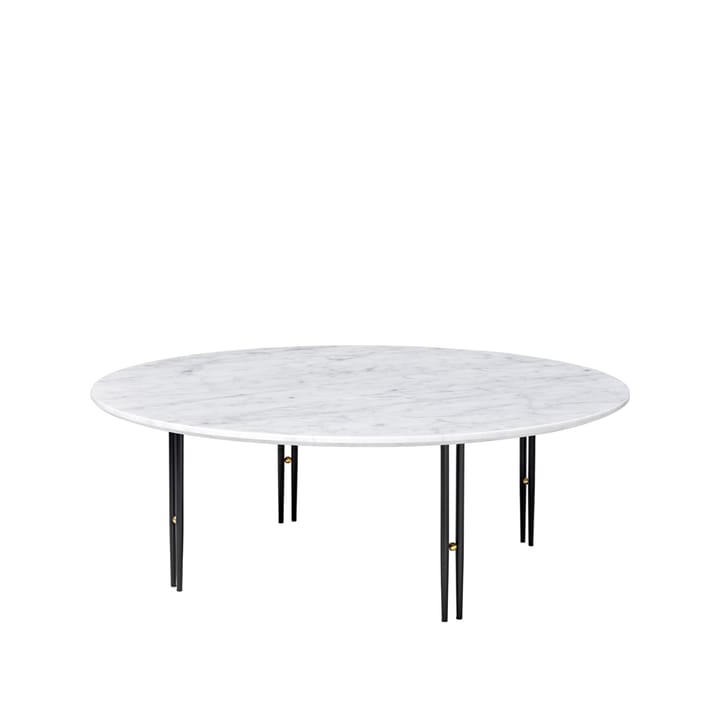 IOI sofabord - white carrara marble, Ø110 cm, sort stel - GUBI