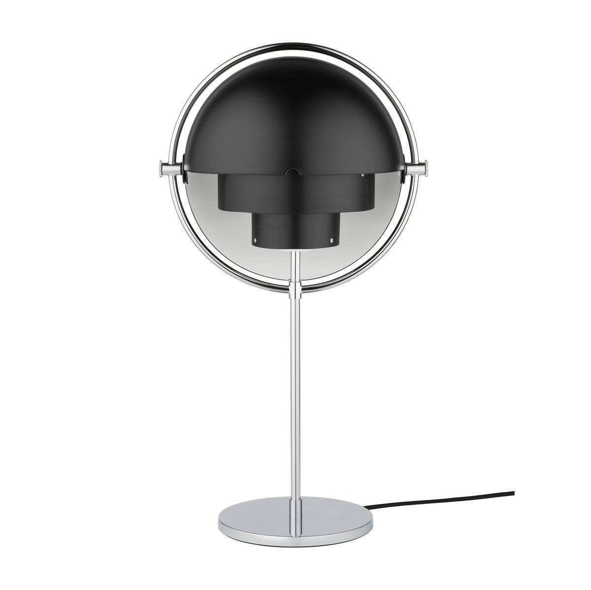 GUBI Multi-Lite bordlampe Krom/Sort | Skandinavisk Design | Bordlamper | Sølv