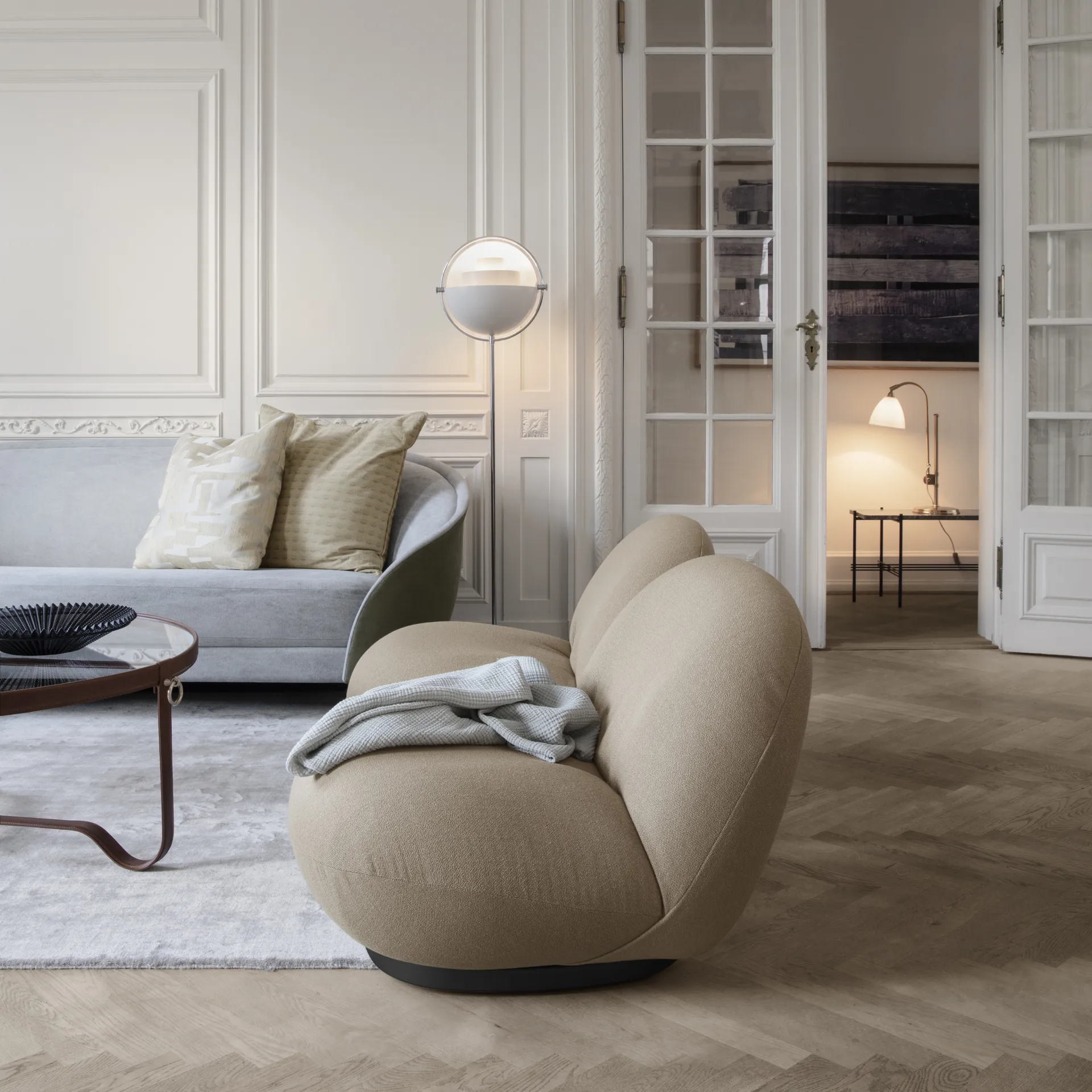 Multi-Lite gulvlampe, Chrome-white GUBI