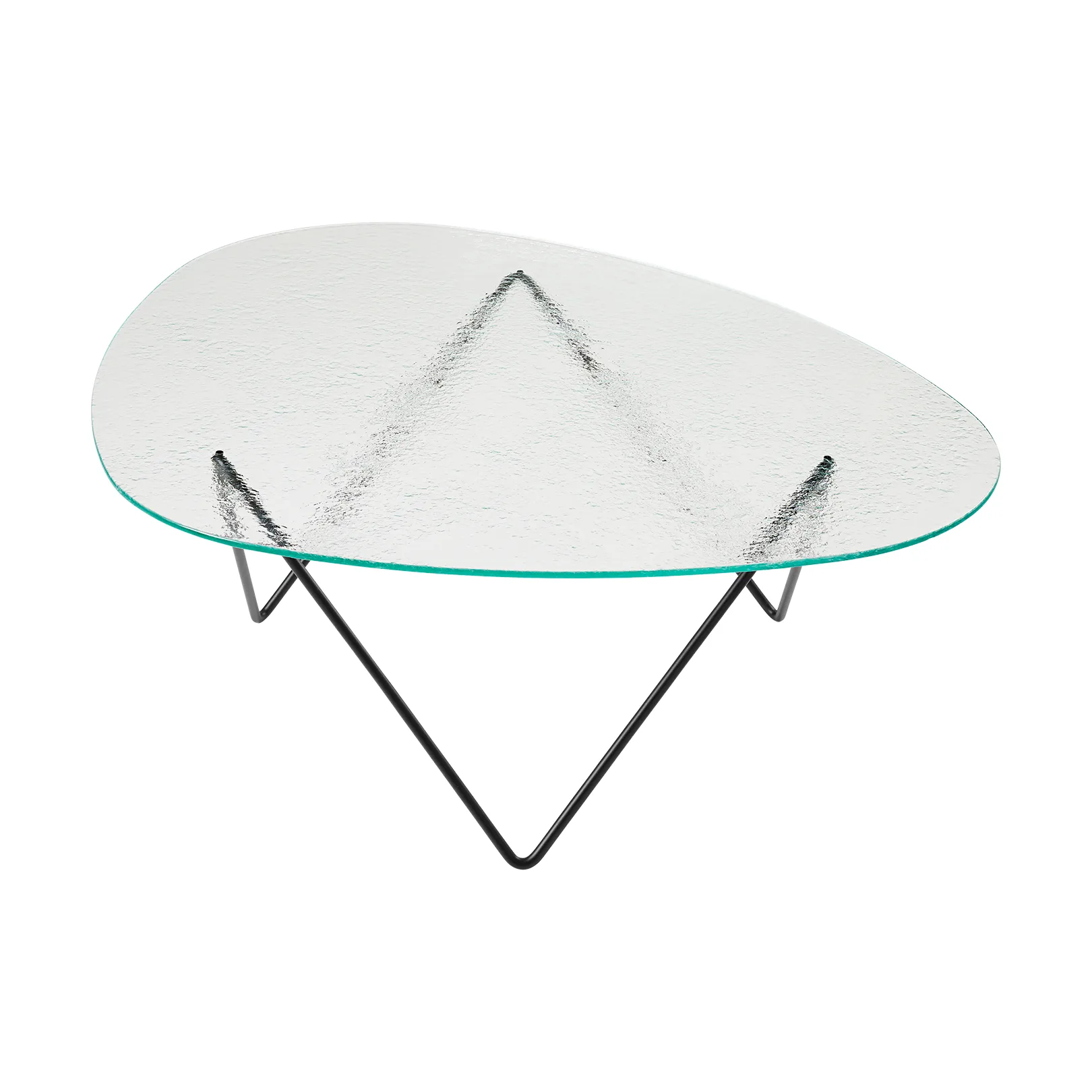 Pedrera sofabord, Sort semimat-strukturglas transparent GUBI