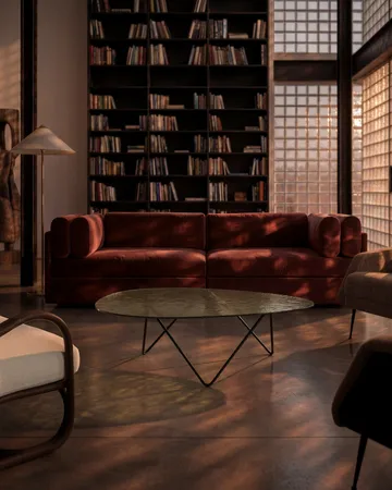 Pedrera sofabord - Sort semimat-strukturglas transparent - GUBI