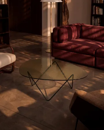 Pedrera sofabord - Sort semimat-strukturglas transparent - GUBI