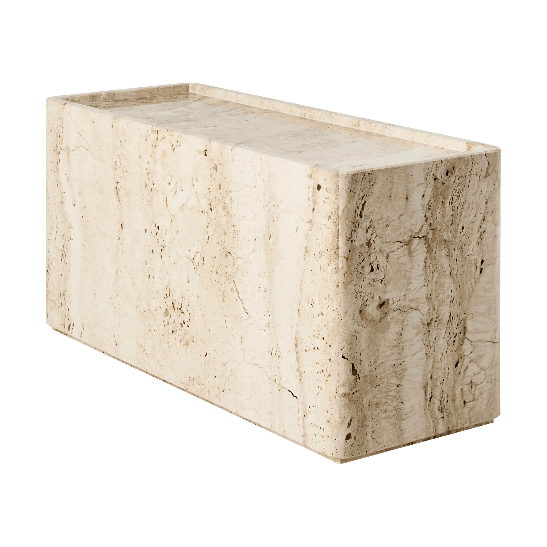 Pietra sidebord 30x80x40 cm, Neutral white travertine GUBI