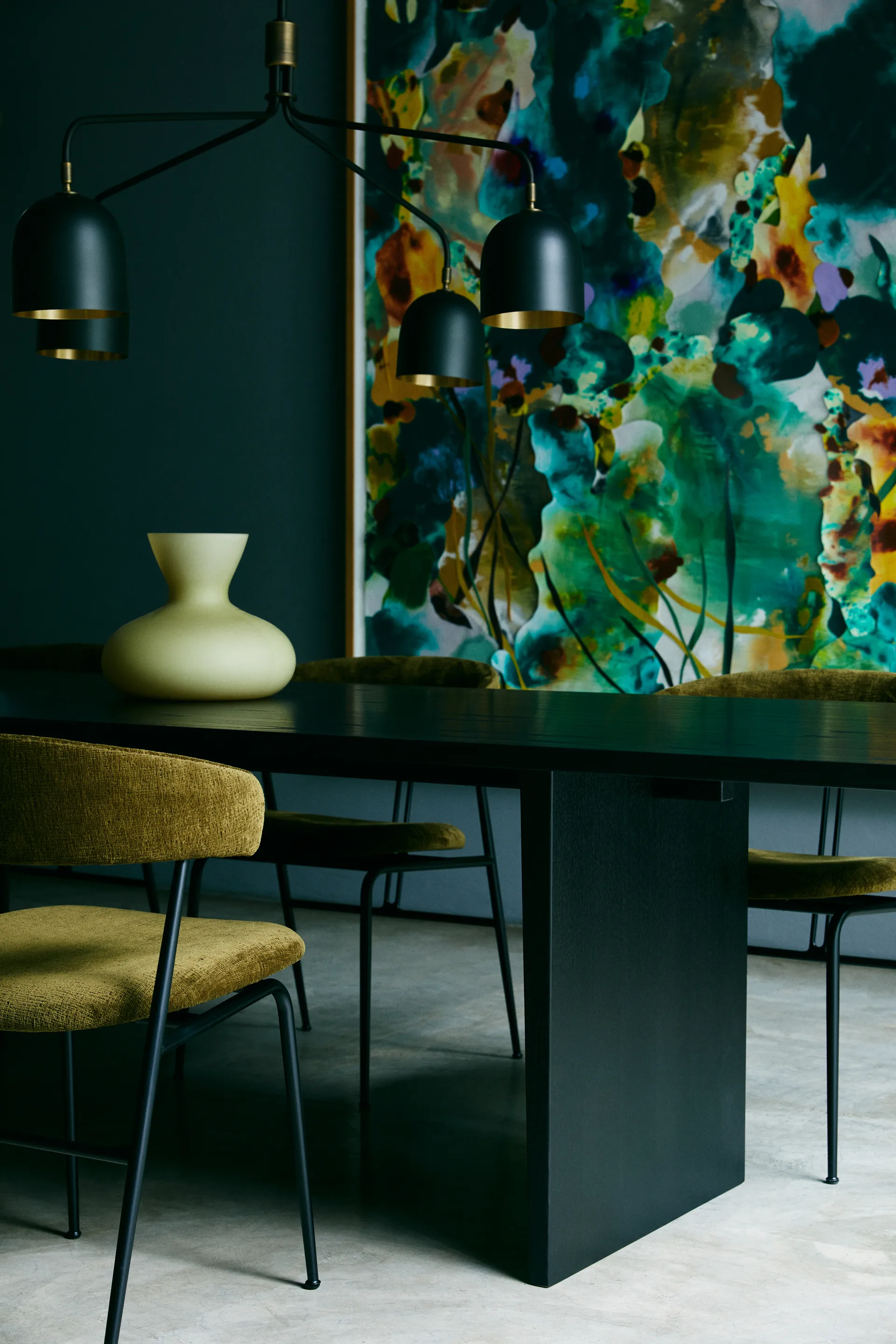 Private spisebord 100x260 cm, Brun/Sortbejdset eg GUBI