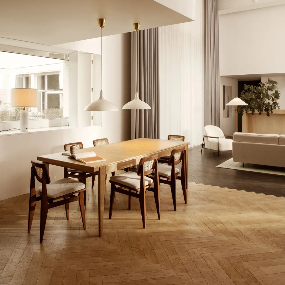 S-table spisebord, oak matt lacqured, extendable GUBI