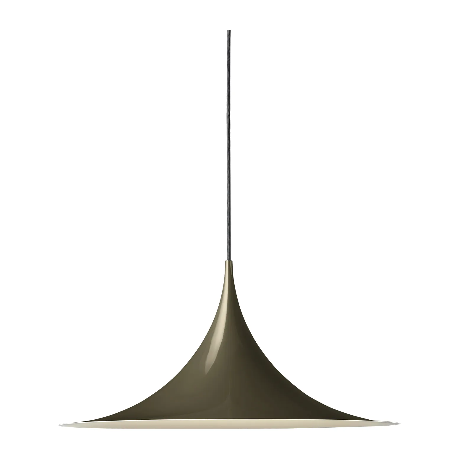 GUBI Semi pendellampe Ø47 cm Dark cocoa glossy