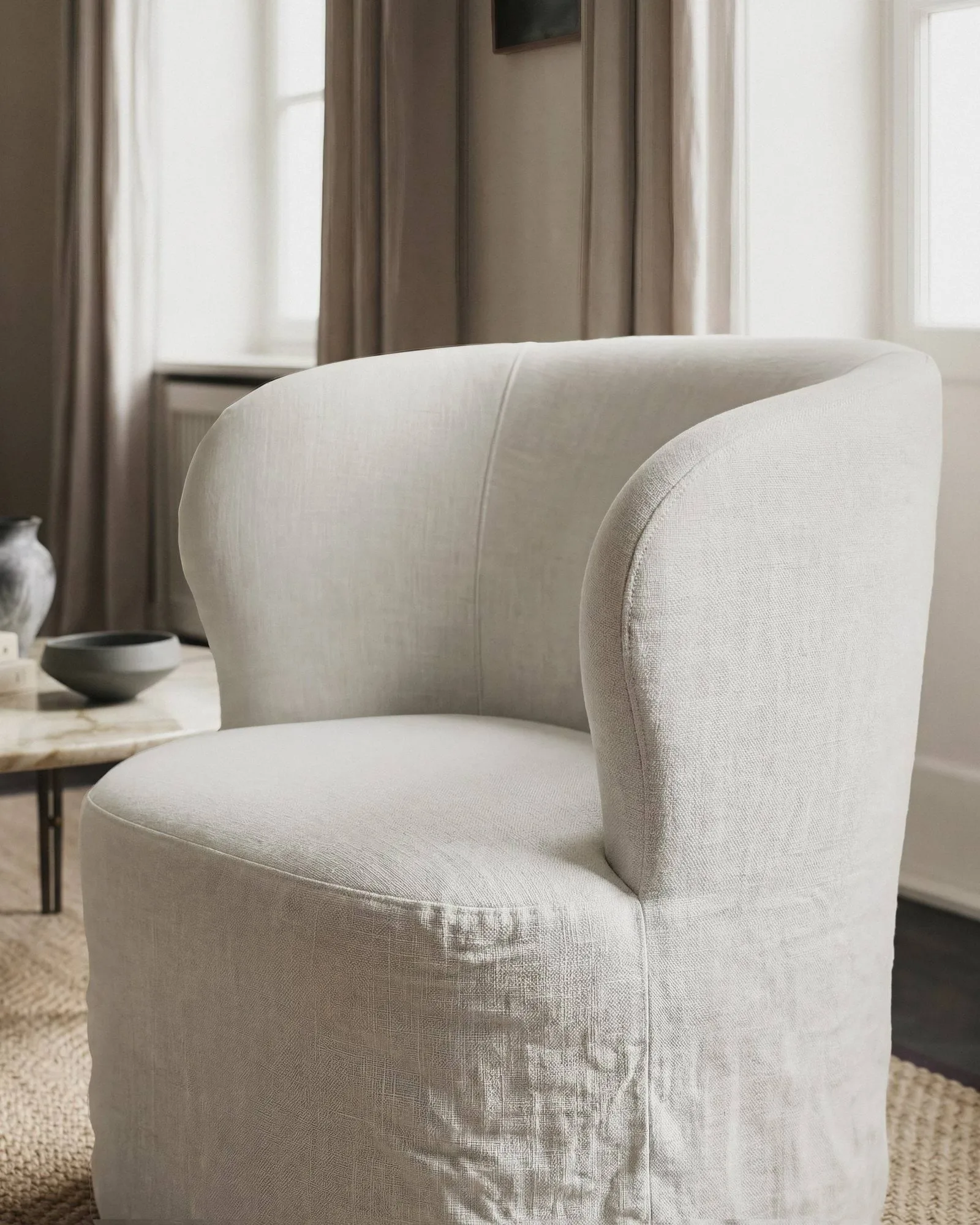 Stay Slipcover loungestol, Linen 0024, large GUBI