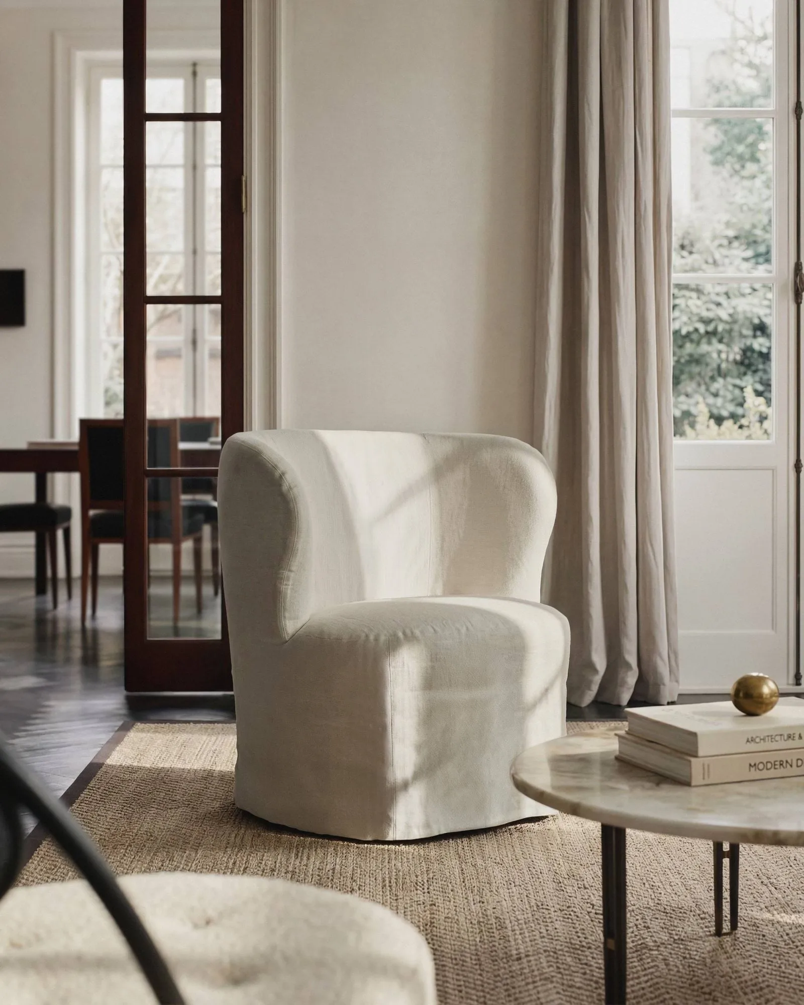 Stay Slipcover loungestol, Linen 0024, small GUBI