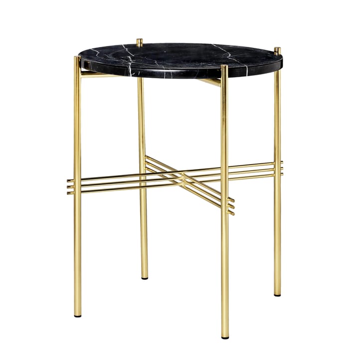TS bord messingben Ø 40 cm, sort marmor GUBI