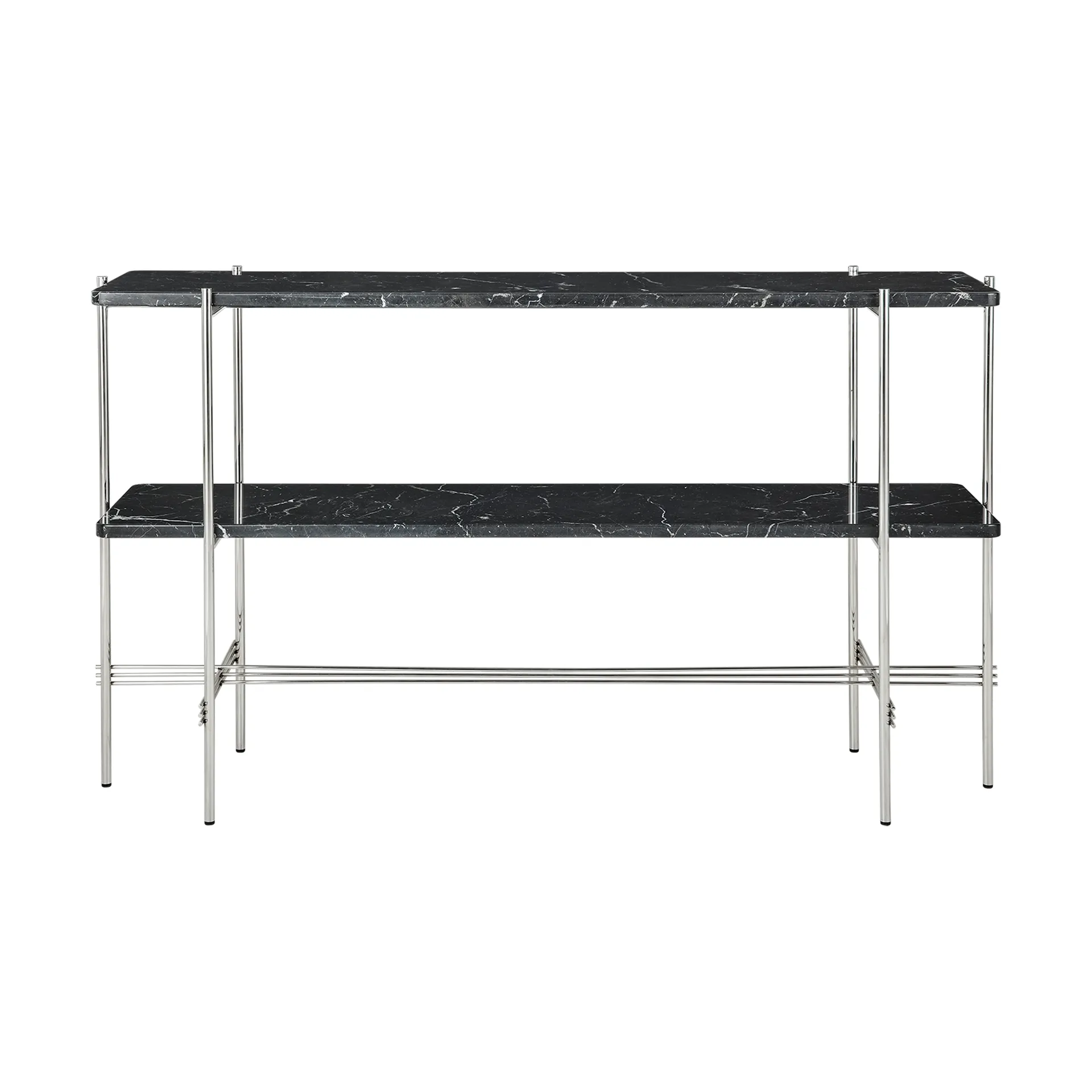 TS Console afsætningsbord 120x30x72 cm, Black marquina marble/Stål GUBI