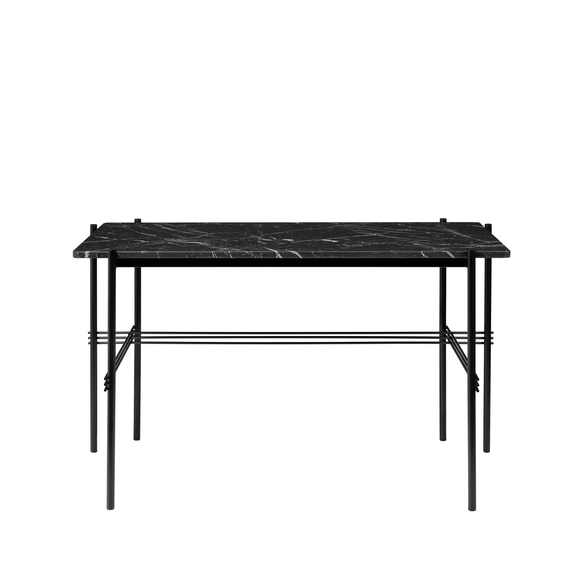 TS Desk skrivebord, marble black, sortlakeret stål GUBI