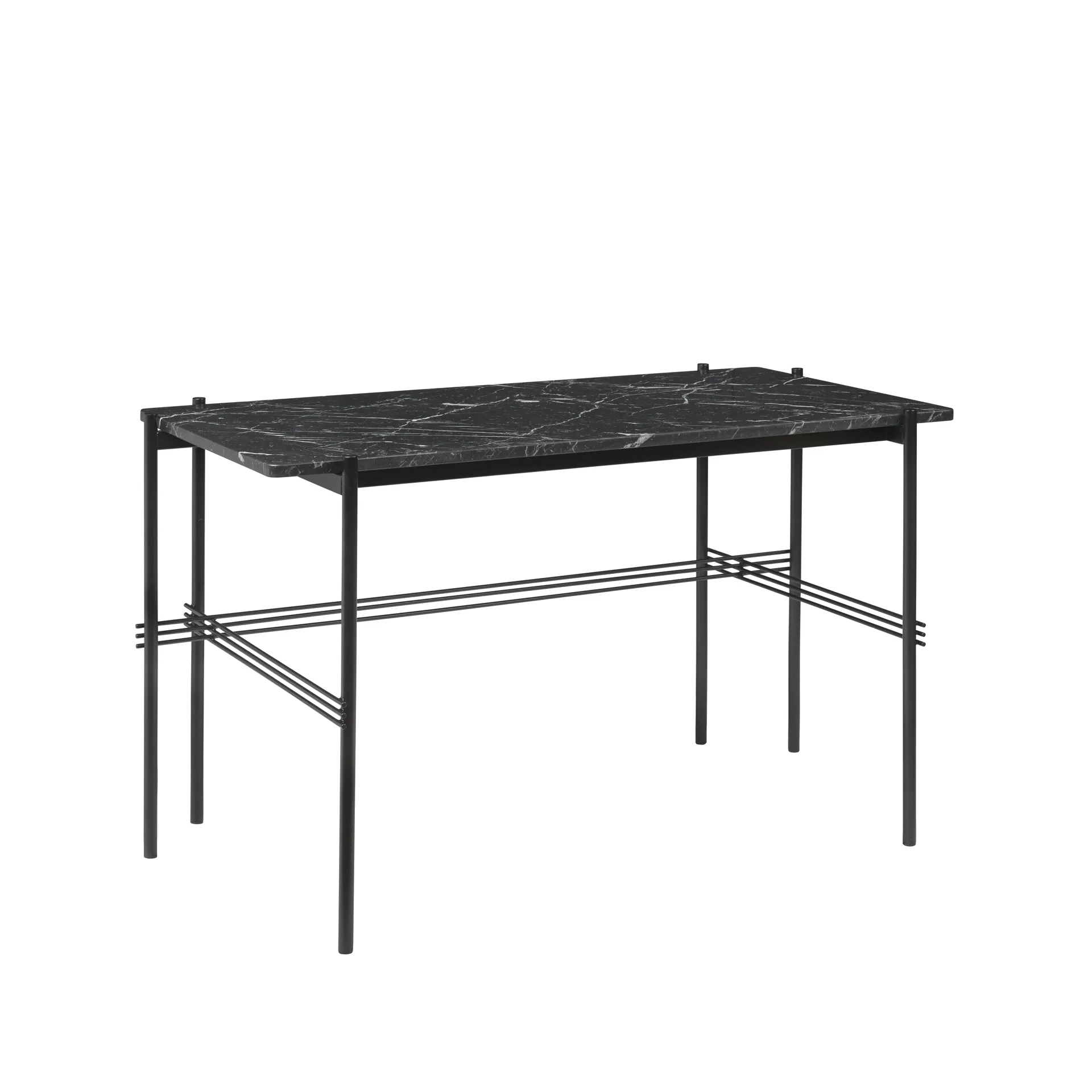 TS Desk skrivebord, marble black, sortlakeret stål GUBI