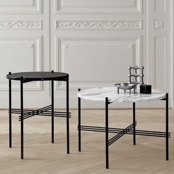 TS Round sofabord - black marquina marble, Ø105, sort understel - GUBI