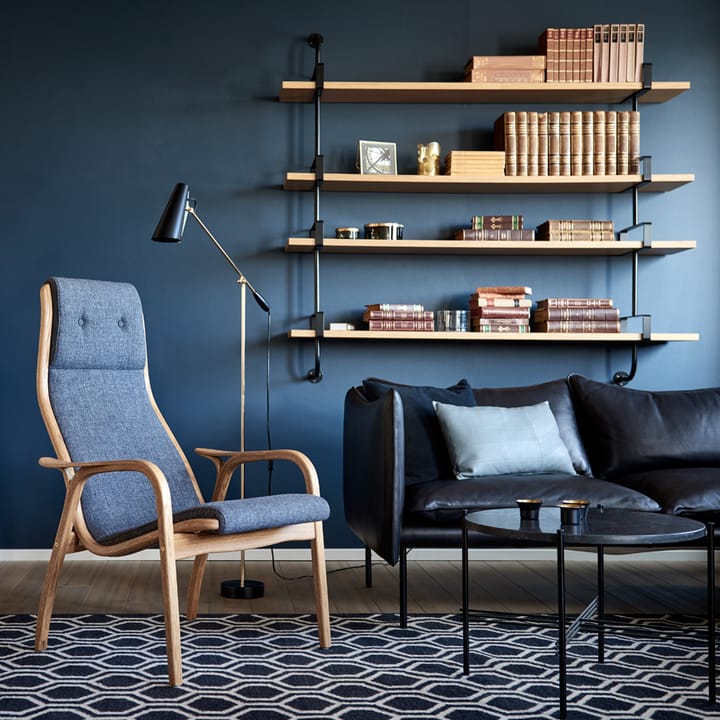 TS Round sofabord, black marquina marble, Ø80, sort understel GUBI