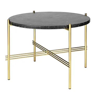 TS sofabord messingben Ø 55 cm - sort marmor - GUBI