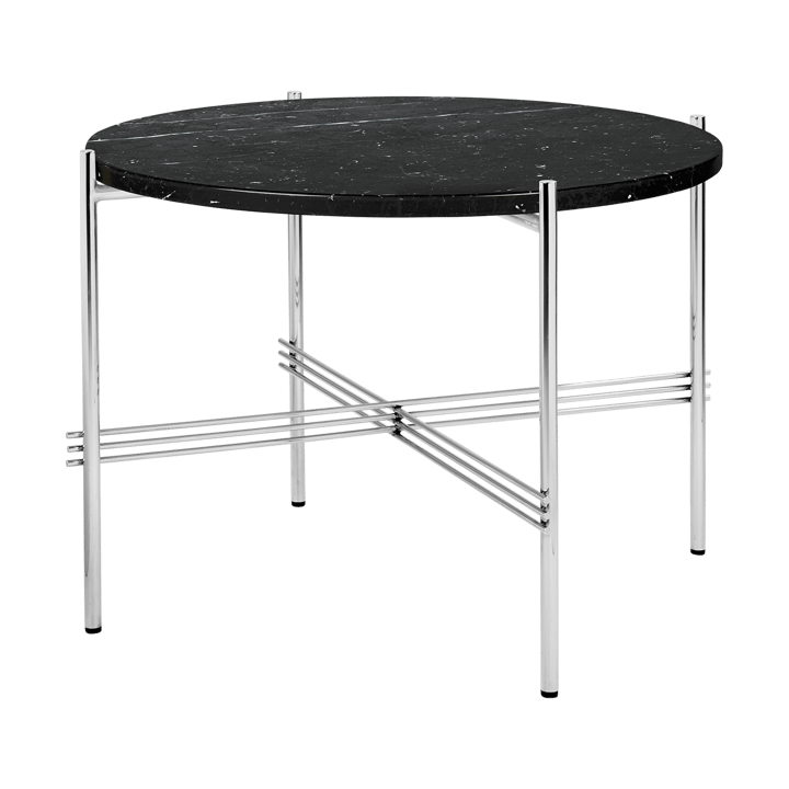 TS sofabord polerat stål Ø55 - Black marquina marble - GUBI