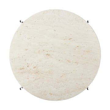 TS sofabord polerat stål Ø55 - Neutral white travertine - GUBI