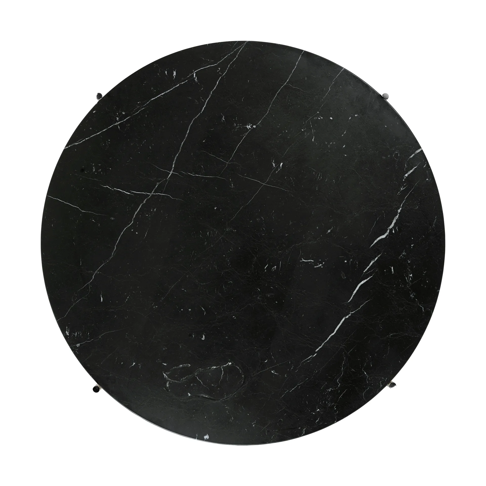 TS sofabord polerat stål Ø80, Black marquina marble GUBI