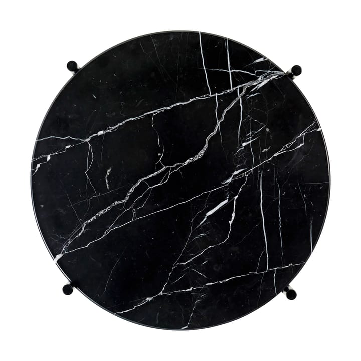 TS sofabord poleret stål Ø40 - Black marquina marble - GUBI
