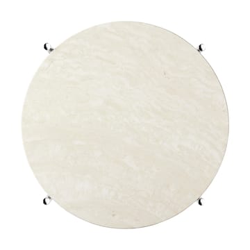 TS sofabord poleret stål Ø40 - Neutral white travertine - GUBI