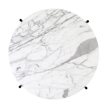 TS sofabord sorte ben Ø 55 cm - hvid marmor - GUBI