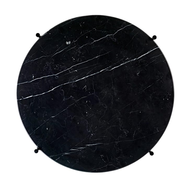 TS sofabord sorte ben Ø 55 cm - sort marmor - GUBI