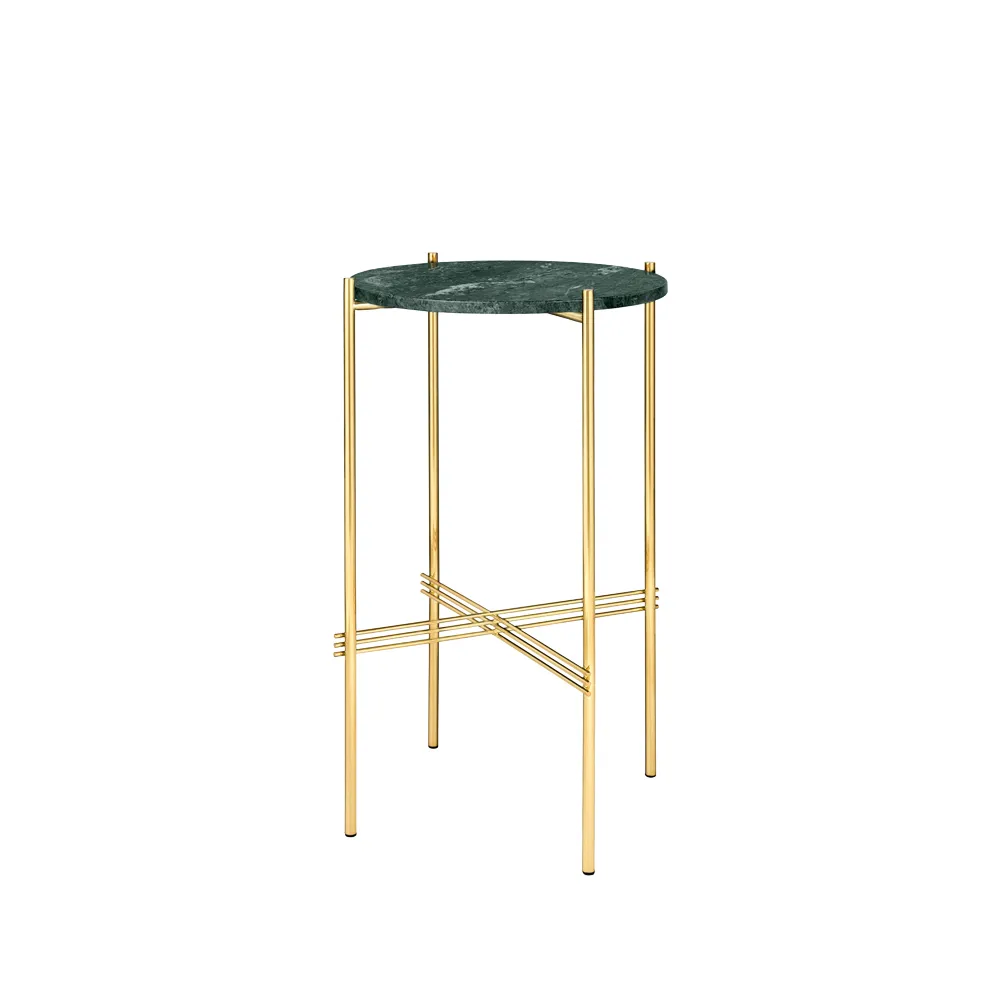 TS Table cafébord, marmor grøn, messingstel GUBI