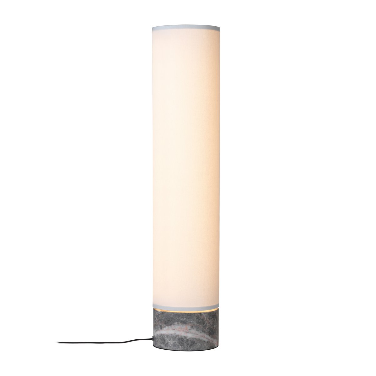 9: Gubi Unbound gulvlampe 80 cm Hvid-grå marmor