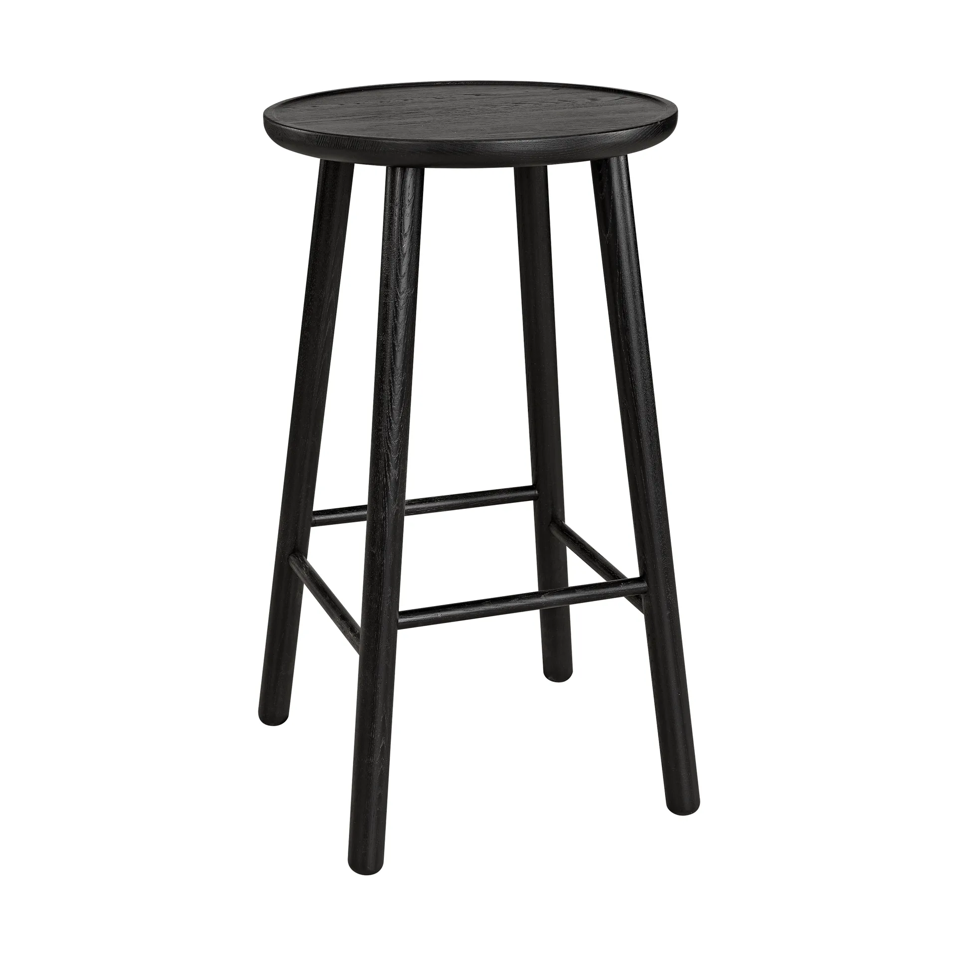ZigZag rund barstol 63 cm, Sort bejdset Hans K