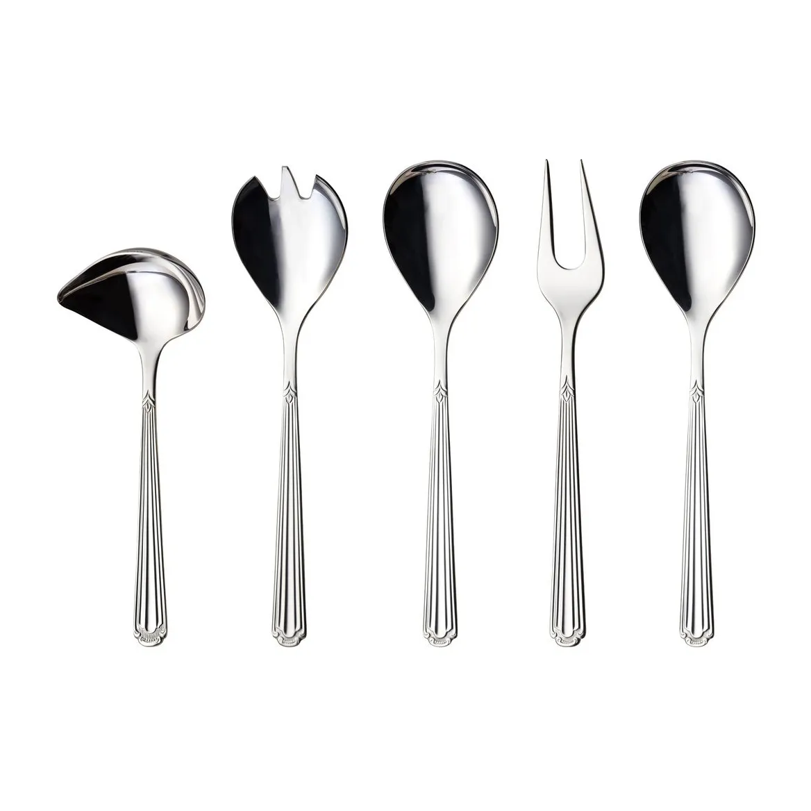 Renessanse serveringssæt 5 dele, Rustfrit stål Hardanger Bestikk
