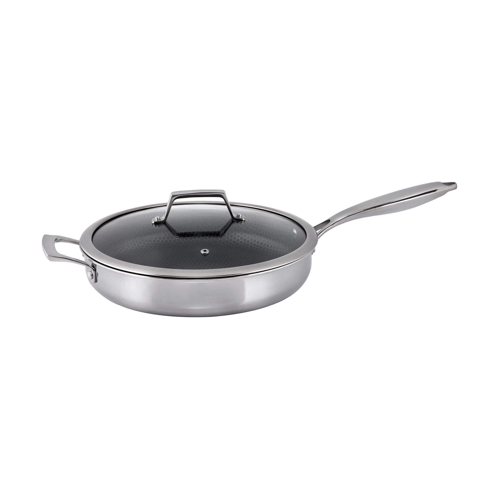 Hâws Santo hybrid coating traktorpande med låg, Rustfrit stål Hâws