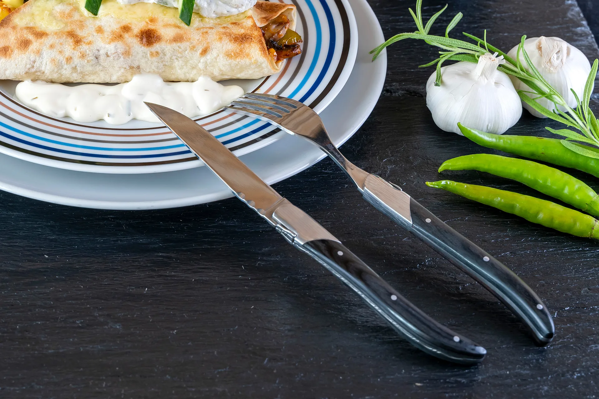 Laguiole By Hâws grillkniv 6 pak, Black Wood Hâws