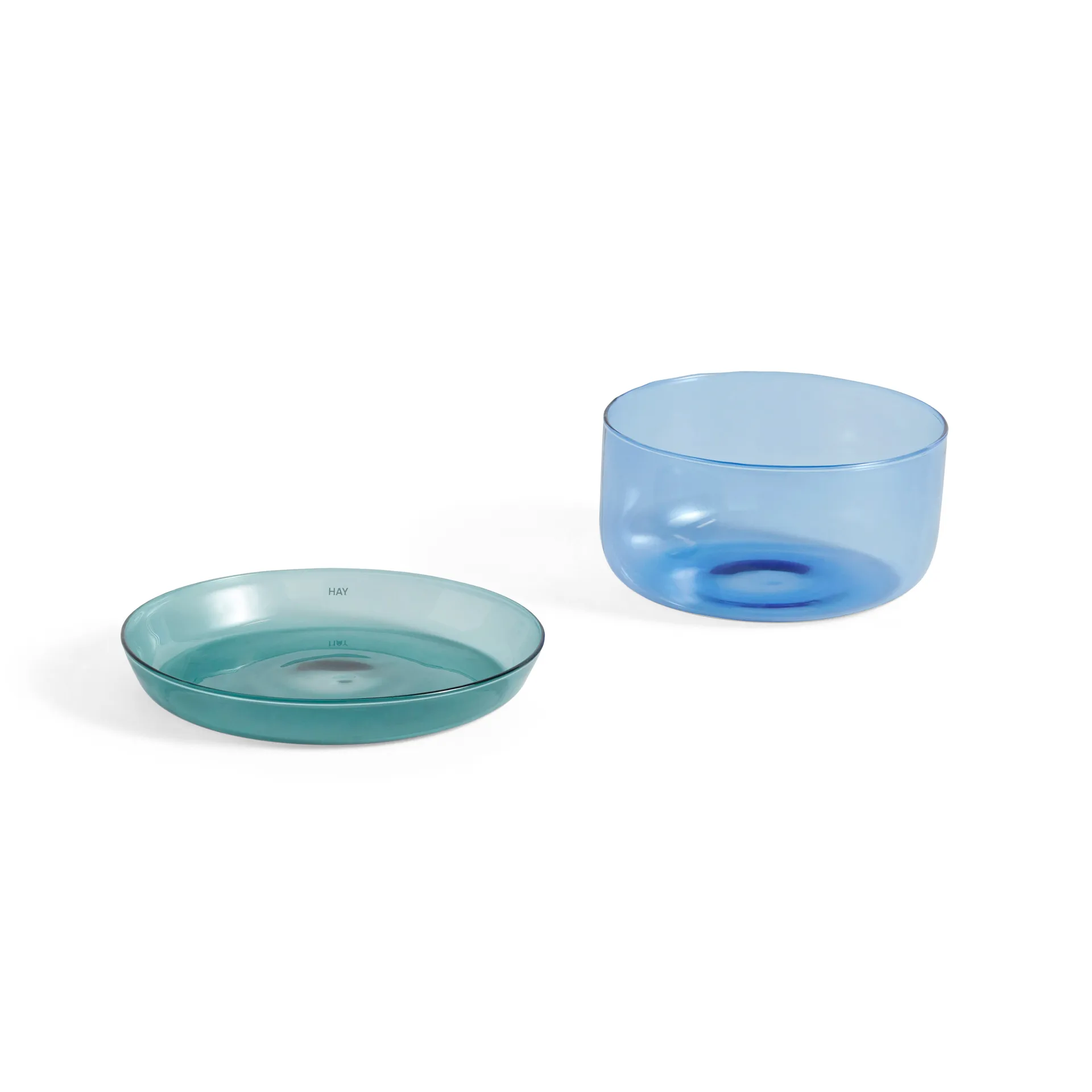 2-in-1 serveringssæt skål og fad, Light blue/Aqua HAY