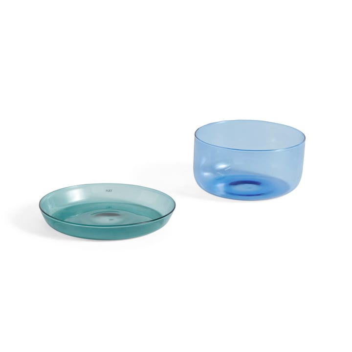 2-in-1 serveringssæt skål og fad - Light blue/Aqua - HAY