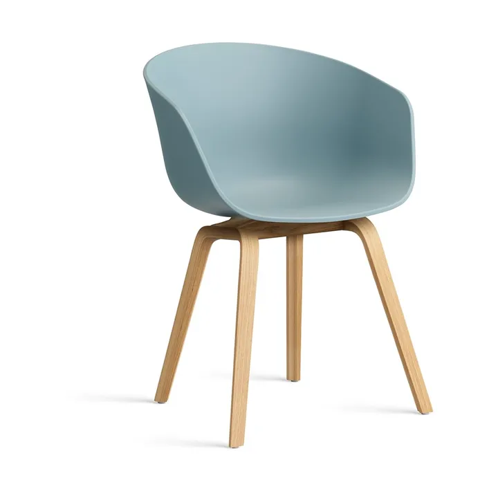 About a Chair 22 stol - Dusty blue-lakeret egestel - HAY