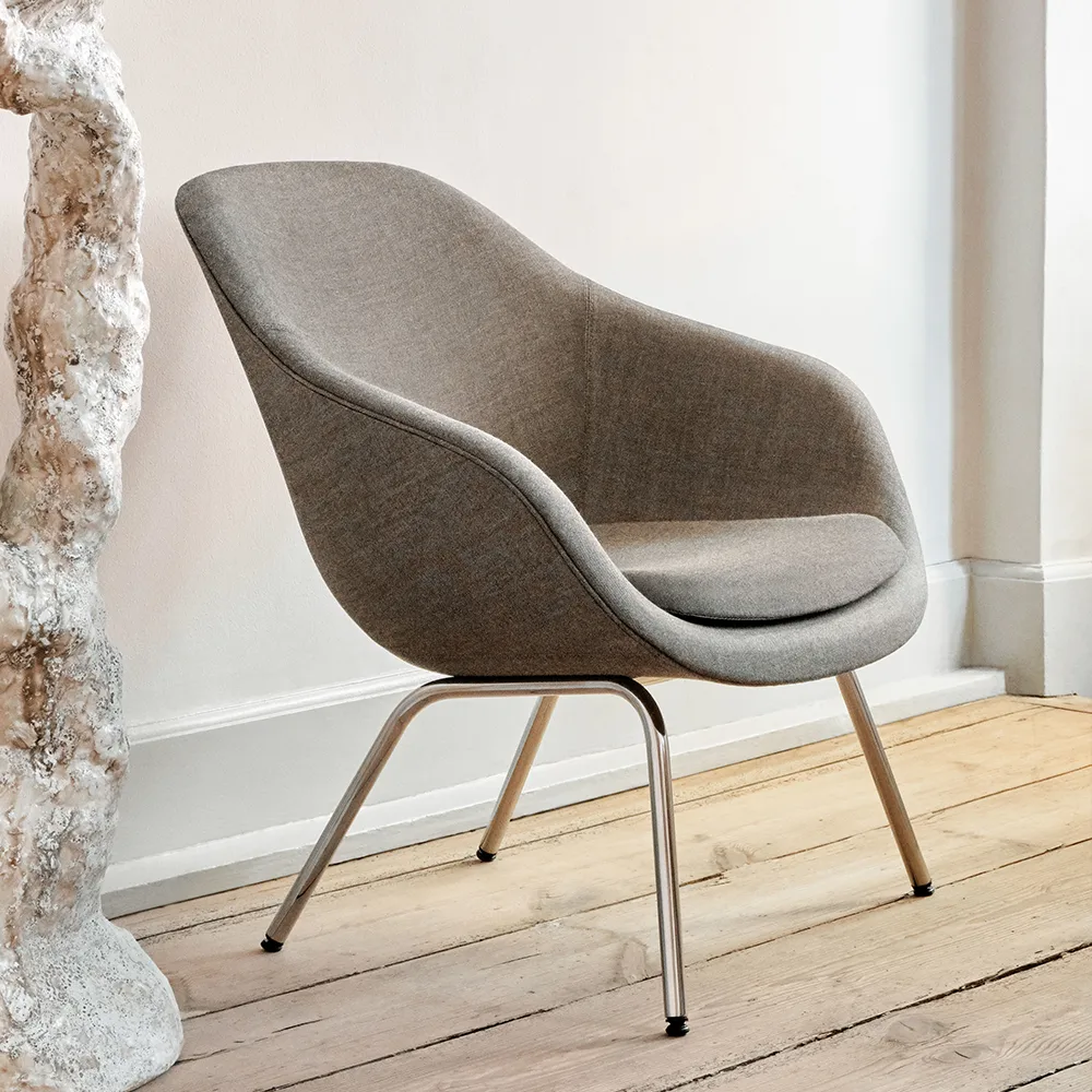 About a Lounge 87 lænestol, Remix 173 dark grey-sort stel HAY