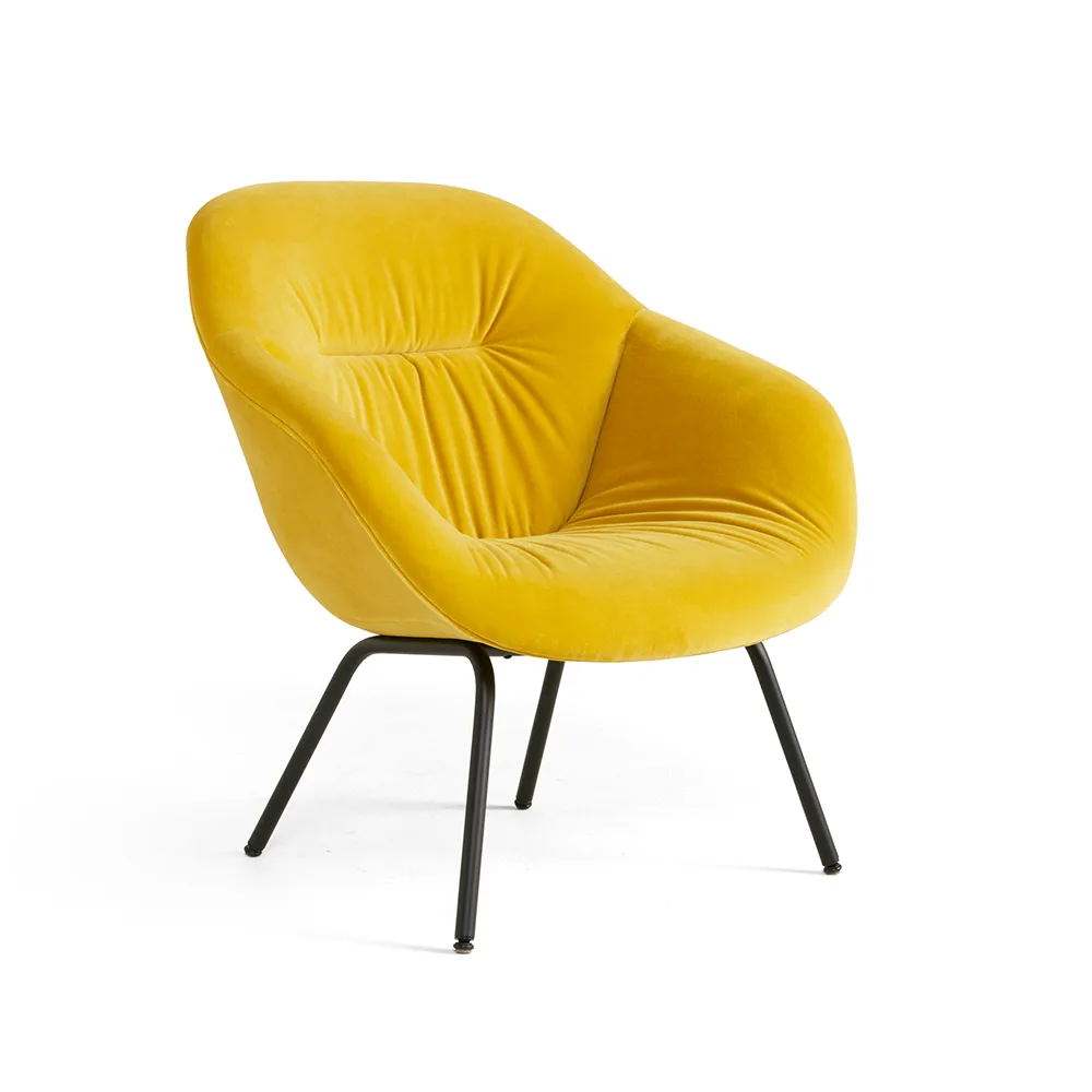 About a Lounge 87 Soft lænestol, stof swarm multicolor, sort stålstel HAY