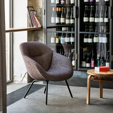 About a Lounge 87 Soft lænestol - stof swarm multicolor, sort stålstel - HAY