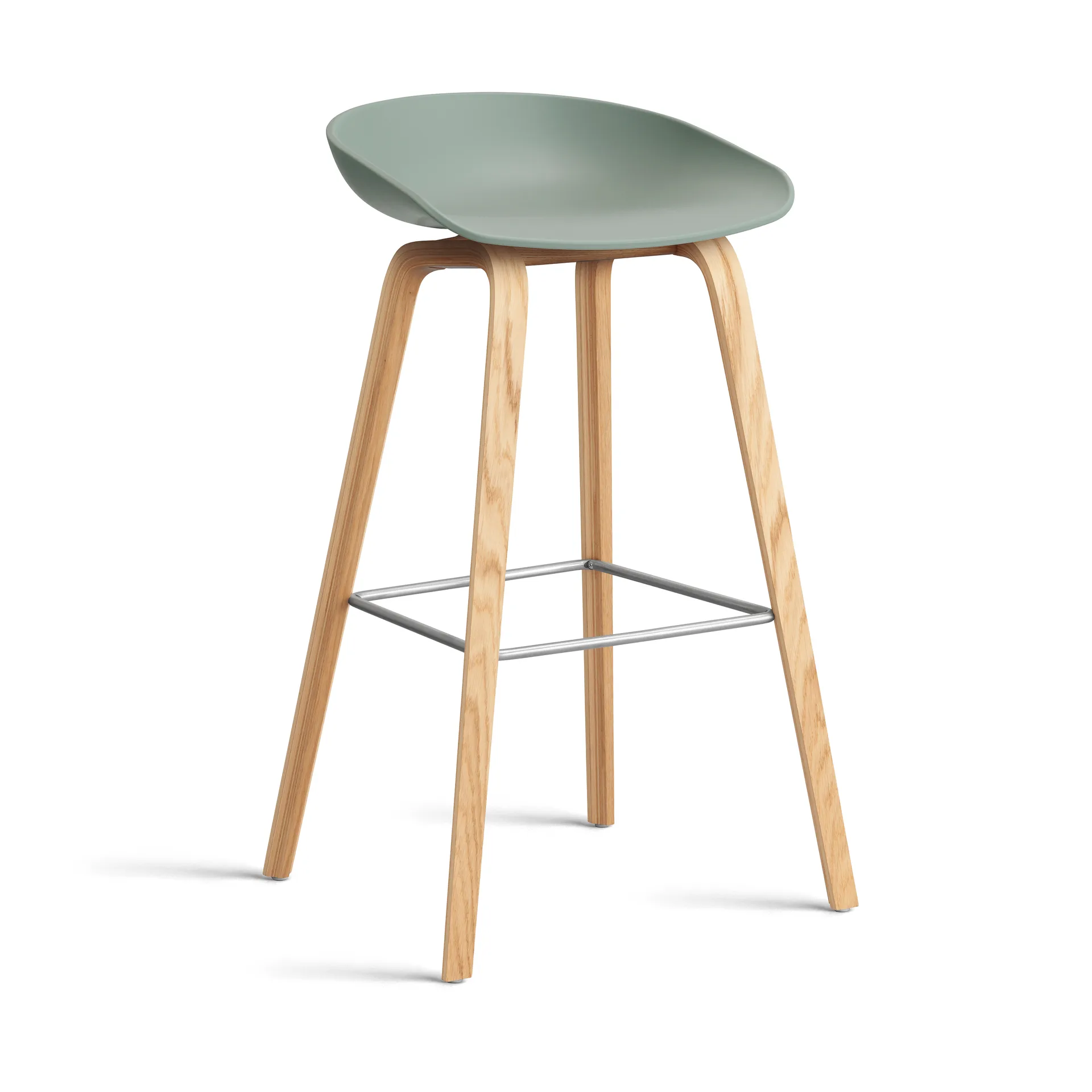 About a Stool 32 High barstol lakeret egestel 2.0, Fall green-rustfrit stålsstøtte HAY