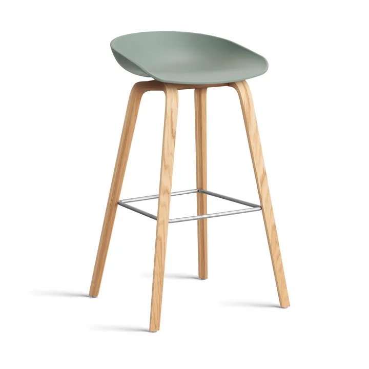 About a Stool 32 High barstol lakeret egestel 2.0 - Fall green-rustfrit stålsstøtte - HAY
