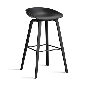 About a Stool 32 High barstol sort egestel 2.0 - Sort-sort stålsstøtte - HAY